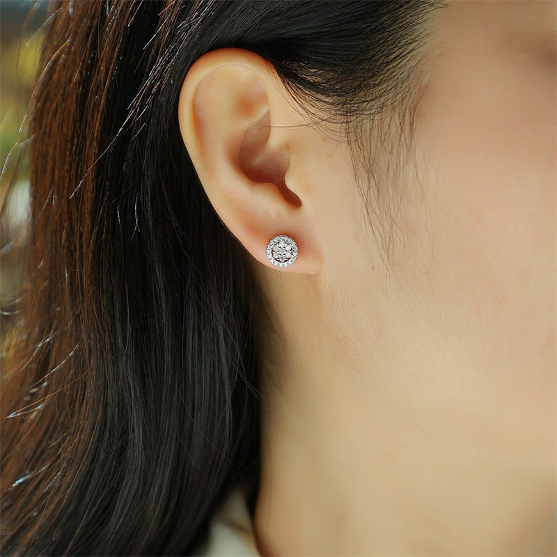 Fashionable Round Diamond Earrings for Women