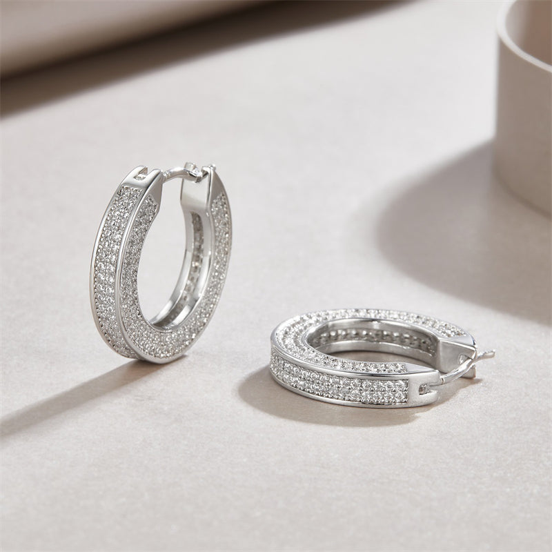 Fashionable Round Moissanite Earrings for Women