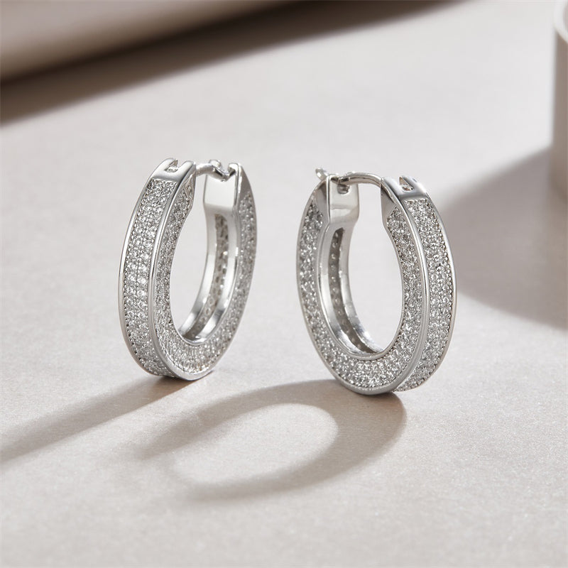 Fashionable Round Moissanite Earrings for Women