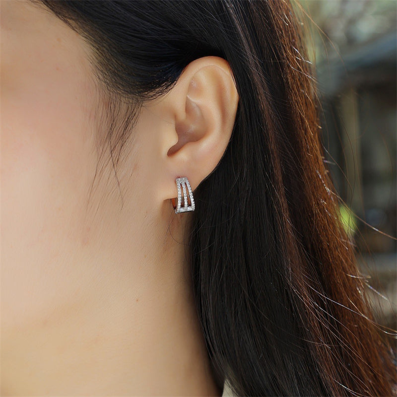 Fashionable Round Moissanite Earrings for Women