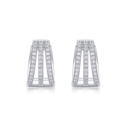Fashionable Round Moissanite Earrings for Women