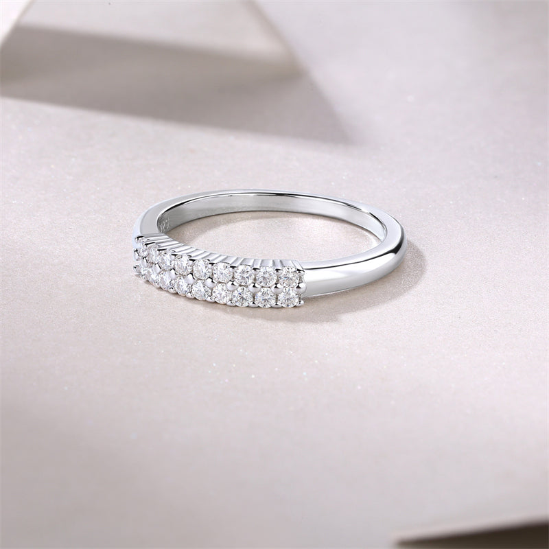Feminine Geometric Moissanite Band for Everyday Elegance