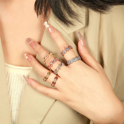 Floral Openwork 925 Silver Ring - Delicate Nature-Inspired Band with Zirconia