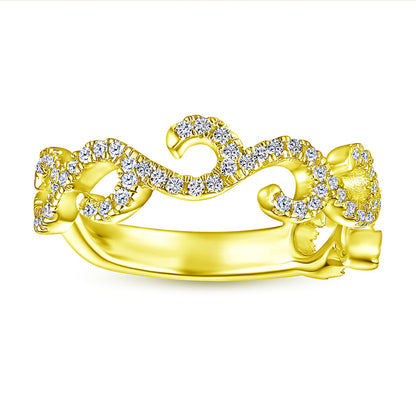 Floral Openwork 925 Silver Ring - Delicate Nature-Inspired Band with Zirconia