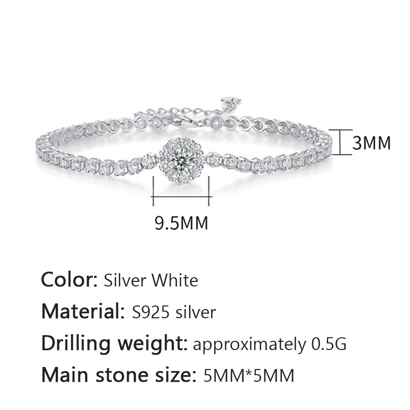 Floral Geometric Bracelet with Moissanite