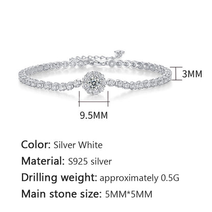 Floral Geometric Bracelet with Moissanite