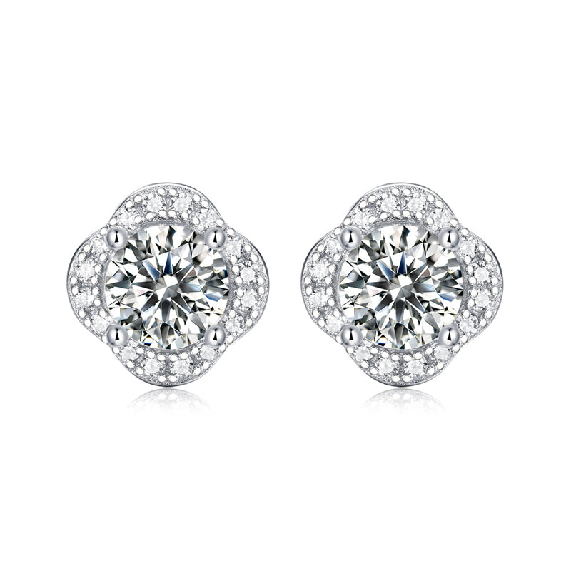 Flower Shape Diamond Earrings for Women