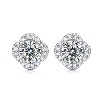 Flower Shape Diamond Earrings for Women