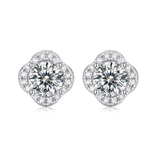 Flower Shape Diamond Earrings for Women