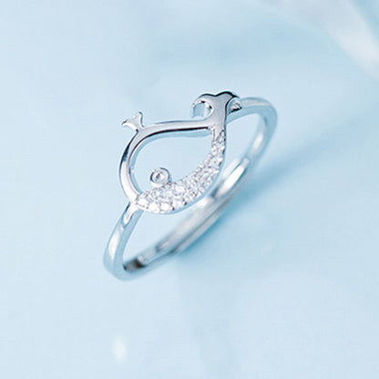 "Forever Yours" Couple Rings - 925 Sterling Silver Adjustable Matching Set with Zircon Accents