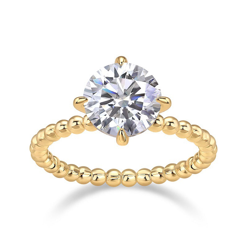 Four-Prong Geometric Diamond Ring for Women