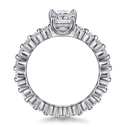 Full Eternity Square Zircon Ring - 925 Sterling Silver Statement Index Finger Jewelry