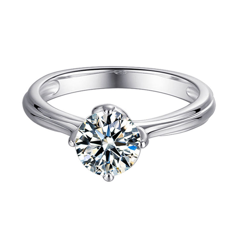 GRA Certified D Color Moissanite Ring - 925 Sterling Silver Minimalist Solitaire Jewelry