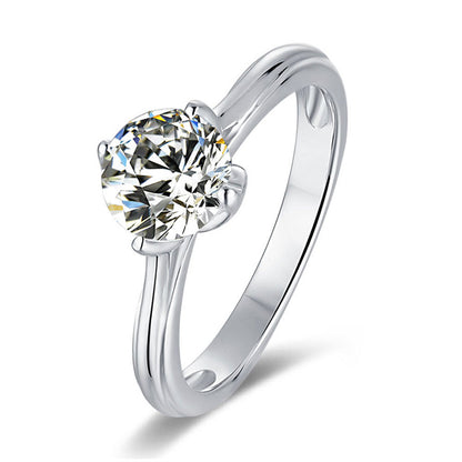 GRA Certified D Color Moissanite Ring - 925 Sterling Silver Minimalist Solitaire Jewelry