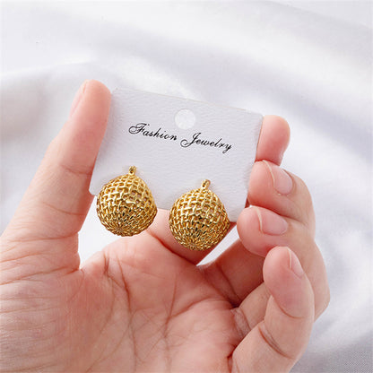 Geometric 18K Gold Plated Stud Earrings - Sweet & Edgy Style for Women