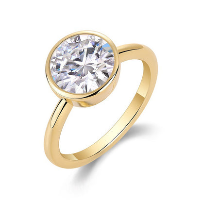 Geometric Circle Diamond Ring for Women