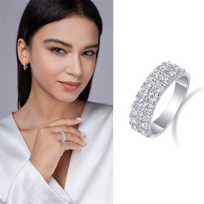 Geometric Circle Diamond Ring for Women