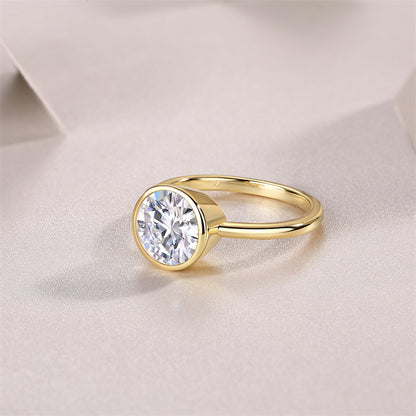 Geometric Circle Diamond Ring for Women
