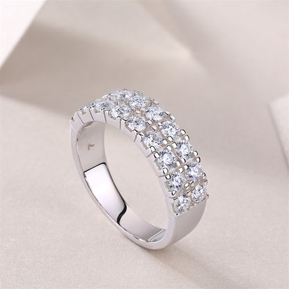 Geometric Circle Diamond Ring for Women