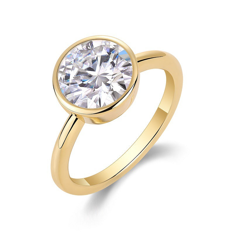 Geometric Circle Diamond Ring for Women