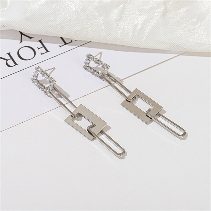 Geometric Circle Earrings - Thick White K Gold/Genuine Gold/White Gold Plated Copper in Multiple Sizes