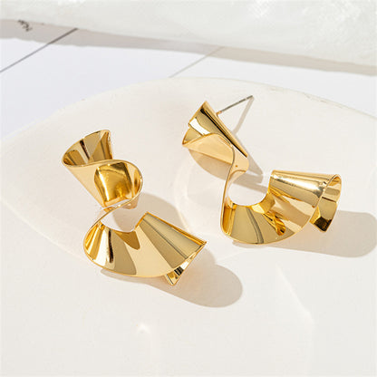 Geometric Circle Hoop Earrings in Gold - 4cm Ins Style Statement Jewelry