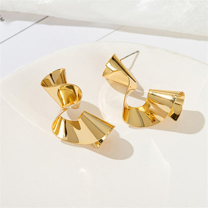 Geometric Circle Hoop Earrings in Gold - 4cm Ins Style Statement Jewelry