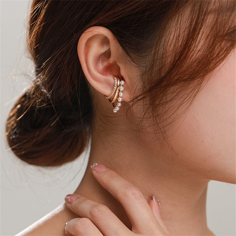 Geometric Gold Plated Hoop Earrings for Women - Light Luxury Circle Design Everyday Jewelry