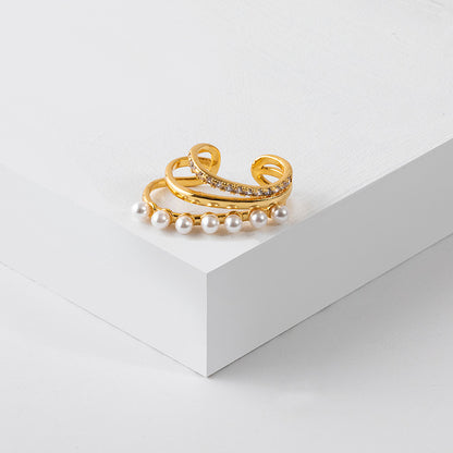 Geometric Gold Plated Hoop Earrings for Women - Light Luxury Circle Design Everyday Jewelry