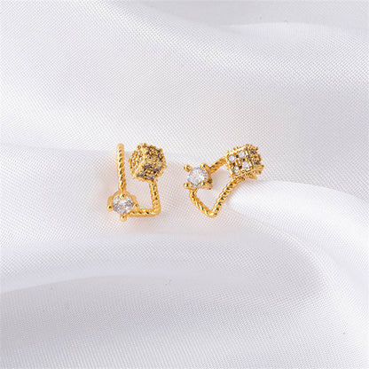 Geometric Gold Plated Tragus Clip Earrings - Sweet & Edgy No-Piercing Ear Cuffs for Women