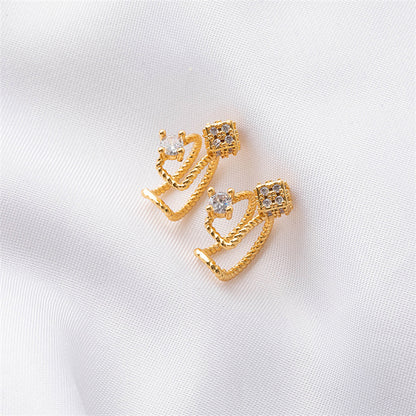 Geometric Gold Plated Tragus Clip Earrings - Sweet & Edgy No-Piercing Ear Cuffs for Women