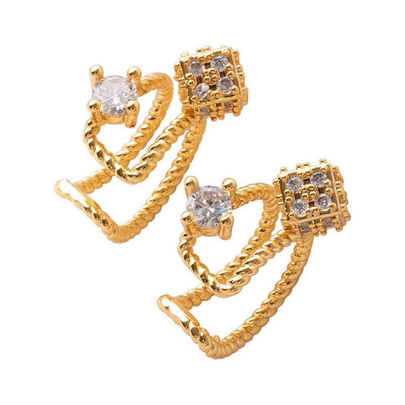 Geometric Gold Plated Tragus Clip Earrings - Sweet & Edgy No-Piercing Ear Cuffs for Women