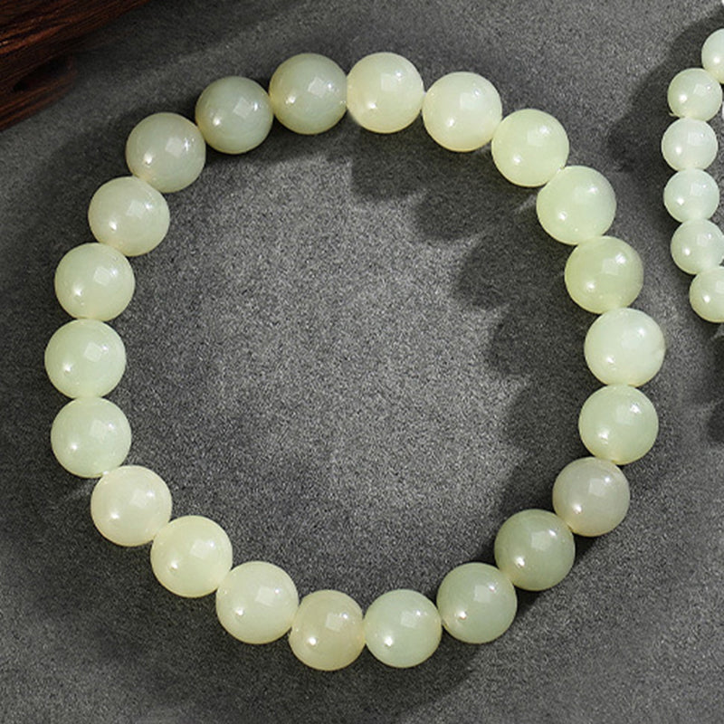 Geometric Jade Bead Bracelet925 Silver Unisex Chinese Style