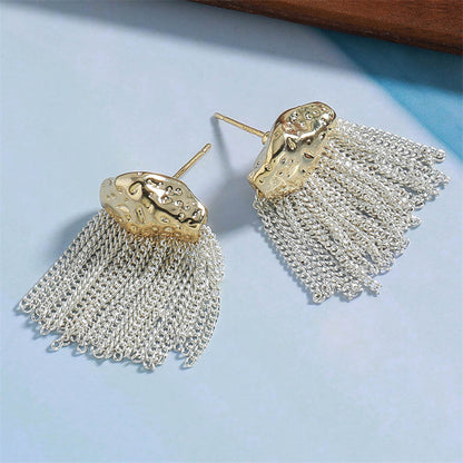 Geometric Open Hoop Earrings in Genuine Gold Plating
