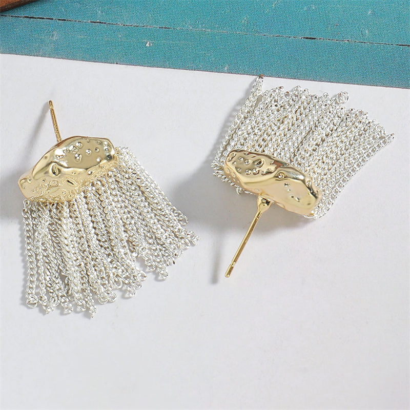 Geometric Open Hoop Earrings in Genuine Gold Plating