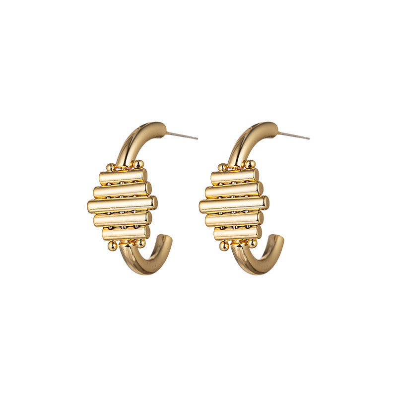 Geometric Square Stud Earrings in 925 Silver & 18K Gold Plating - Sweet & Edgy Rivet Design for Women