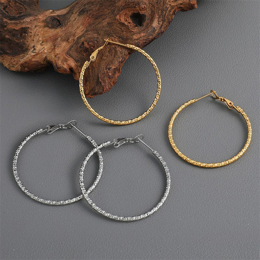 Geometric Stainless Steel Circular Drop Earrings in Gold/Silver - Bold Modern Dangling Earrings for Women