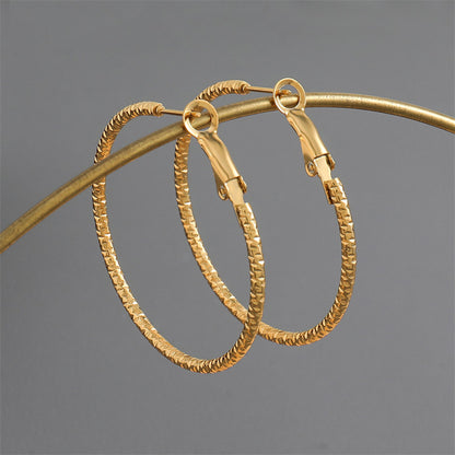 Geometric Stainless Steel Circular Drop Earrings in Gold/Silver - Bold Modern Dangling Earrings for Women