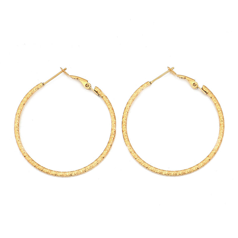 Geometric Stainless Steel Circular Drop Earrings in Gold/Silver - Bold Modern Dangling Earrings for Women