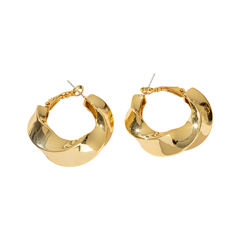 Geometric Statement Earrings in Gold & White Gold - Sweet & Edgy Bold Design for Women