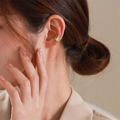 Geometric Tragus Clip Earrings in Gold & Gold-Tone - Sweet & Edgy No-Piercing Ear Cuffs for Women
