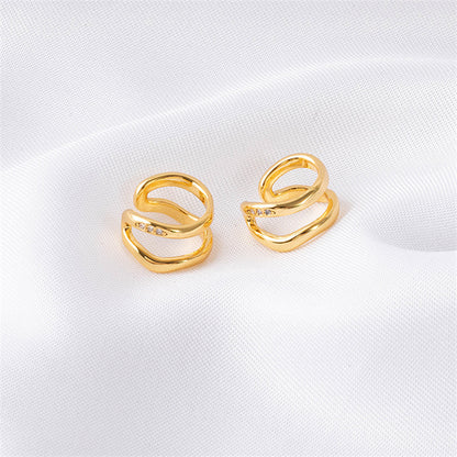 Geometric U-Shape Ear Cuffs in Gold Plated - Sweet & Edgy No-Piercing Ear Climbers for Women