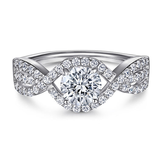 Geometric Zircon Statement Ring - 925 Sterling Silver Modern Minimalist Jewelry for Women