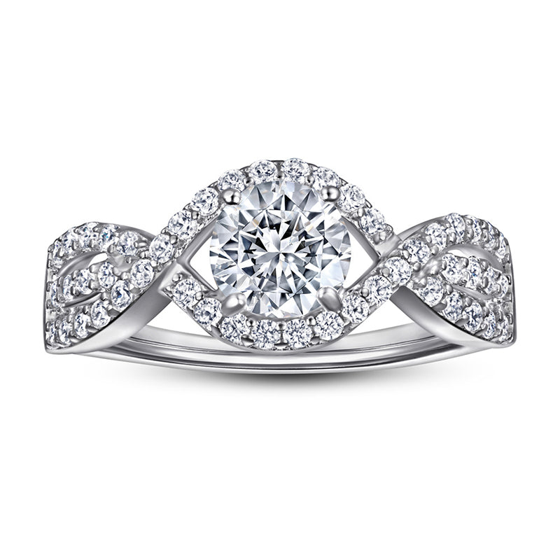 Geometric Zircon Statement Ring - 925 Sterling Silver Modern Minimalist Jewelry for Women
