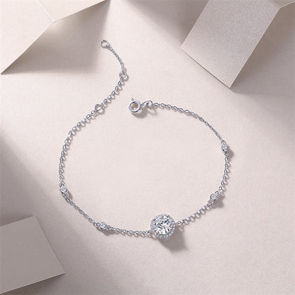 Glamorous Round Moissanite Bracelet for Office and Commuting