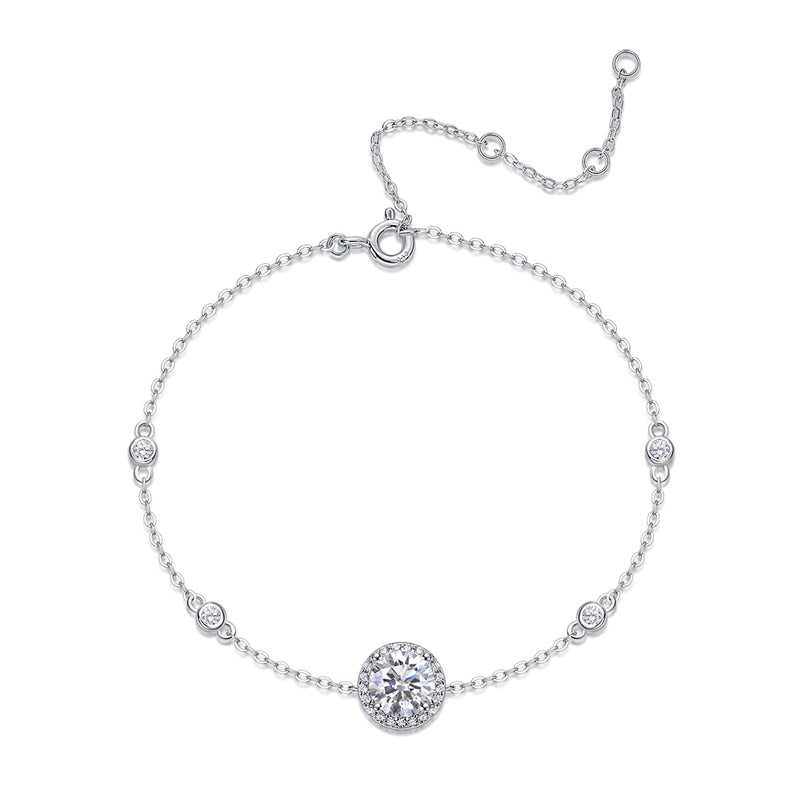 Glamorous Round Moissanite Bracelet for Office and Commuting