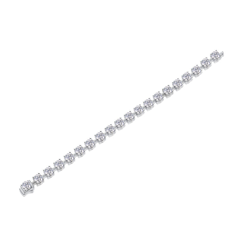 Glamorous Women's Silver Bracelet with Square Moissanite for Office Wear