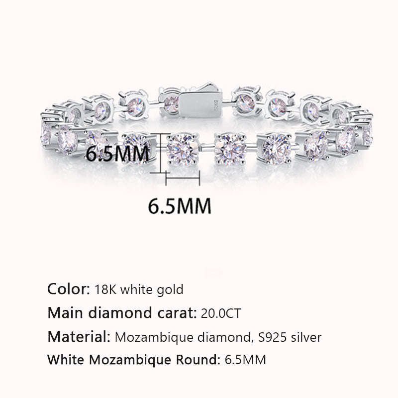 Glamorous Women's Silver Bracelet with Square Moissanite for Office Wear