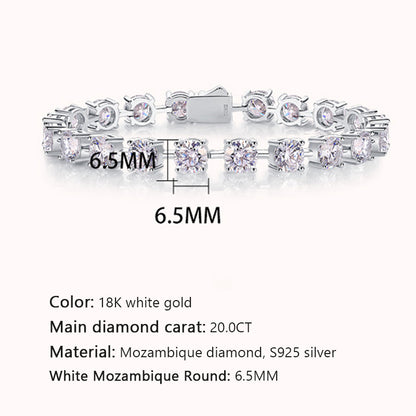 Glamorous Women's Silver Bracelet with Square Moissanite for Office Wear