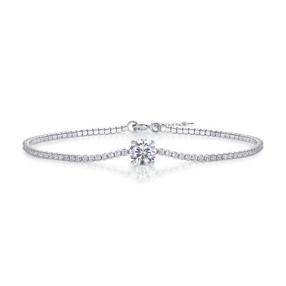 Glimmering Geometric Bracelet with Moissanite
